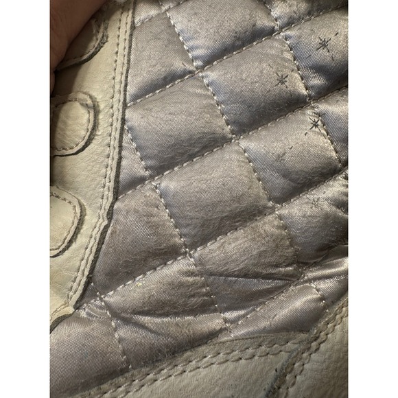 Hobibear Kids White & Silver Quilted Faux Fur Lined Winter Snow Boots Size 3.5 - Picture 12 of 16